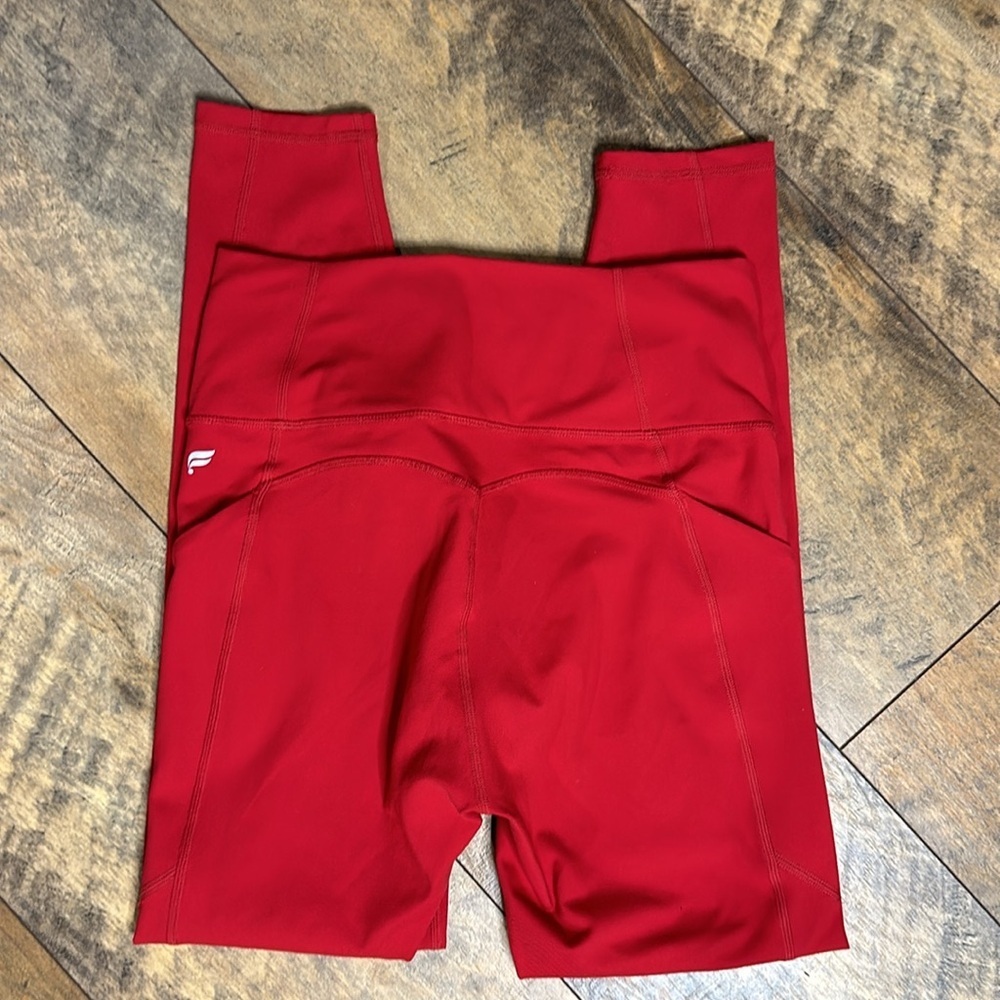 Fabletics Pureluxe Red Capri Workout Leggings, Si… - image 6